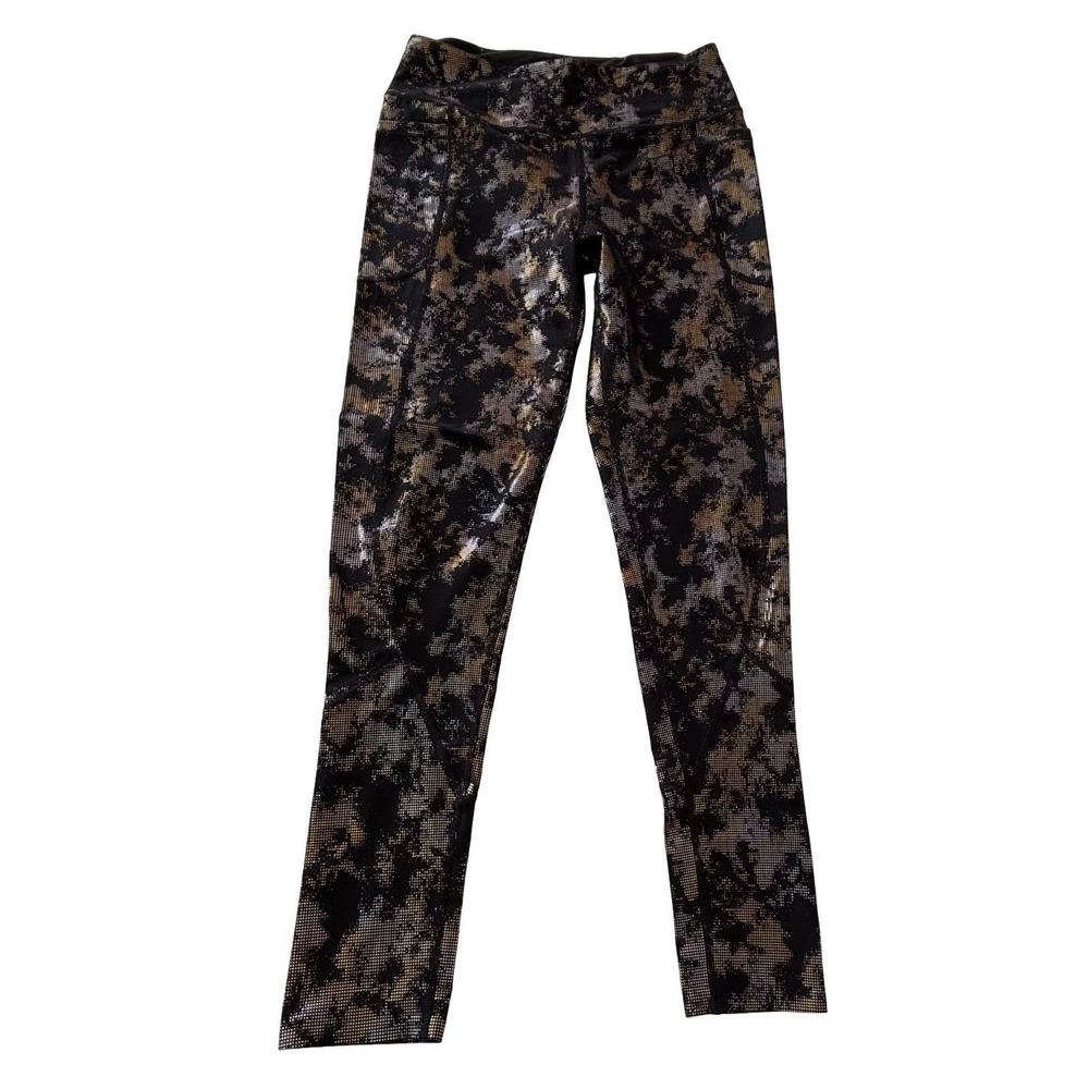 Victoria's Secret Sport Total Knockout Black Gold Print Pocket Leggings M